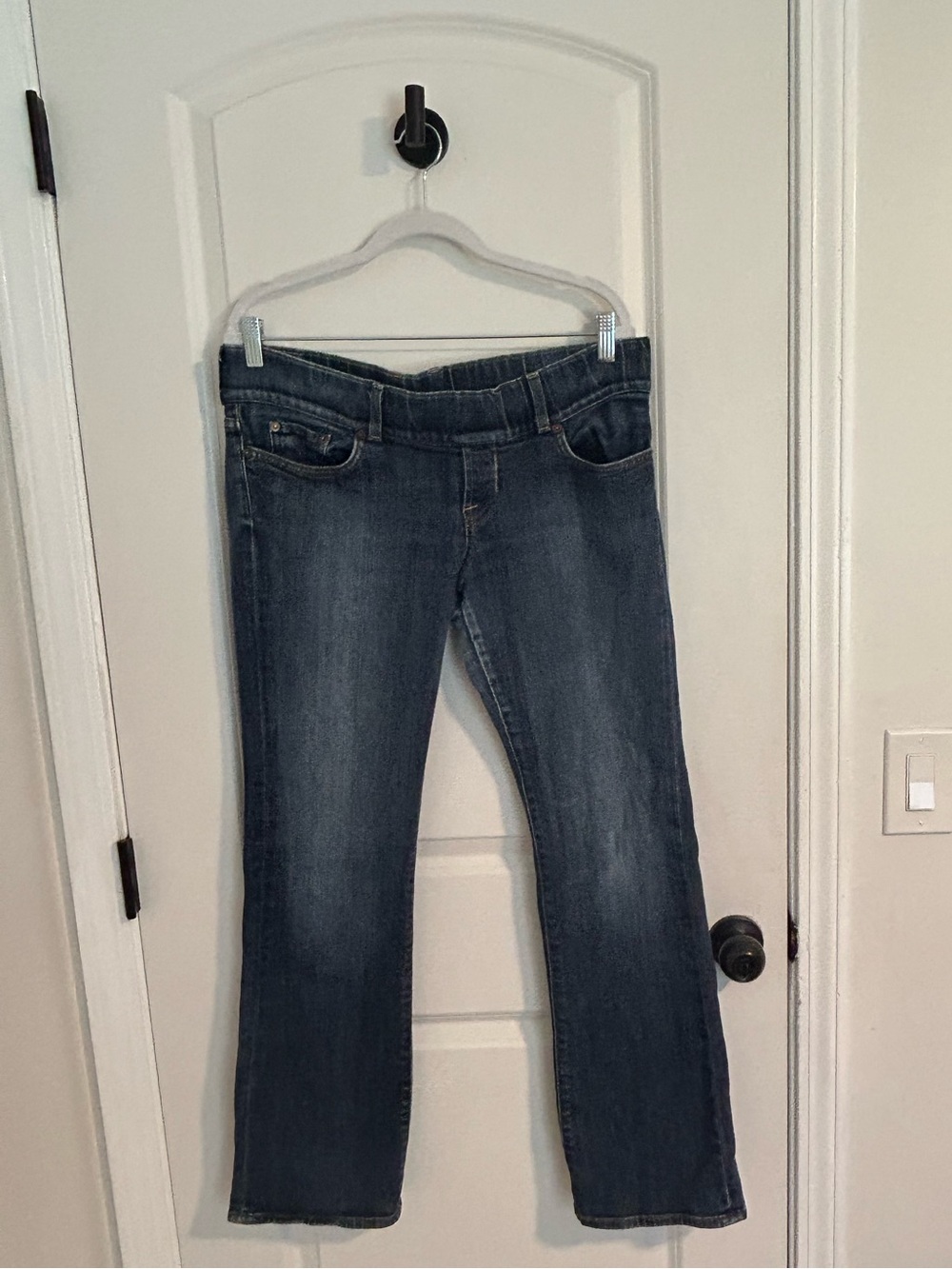 Lucky Brand Lil Maggie Bootcut Jeans maternity in Medium Dark Blue
